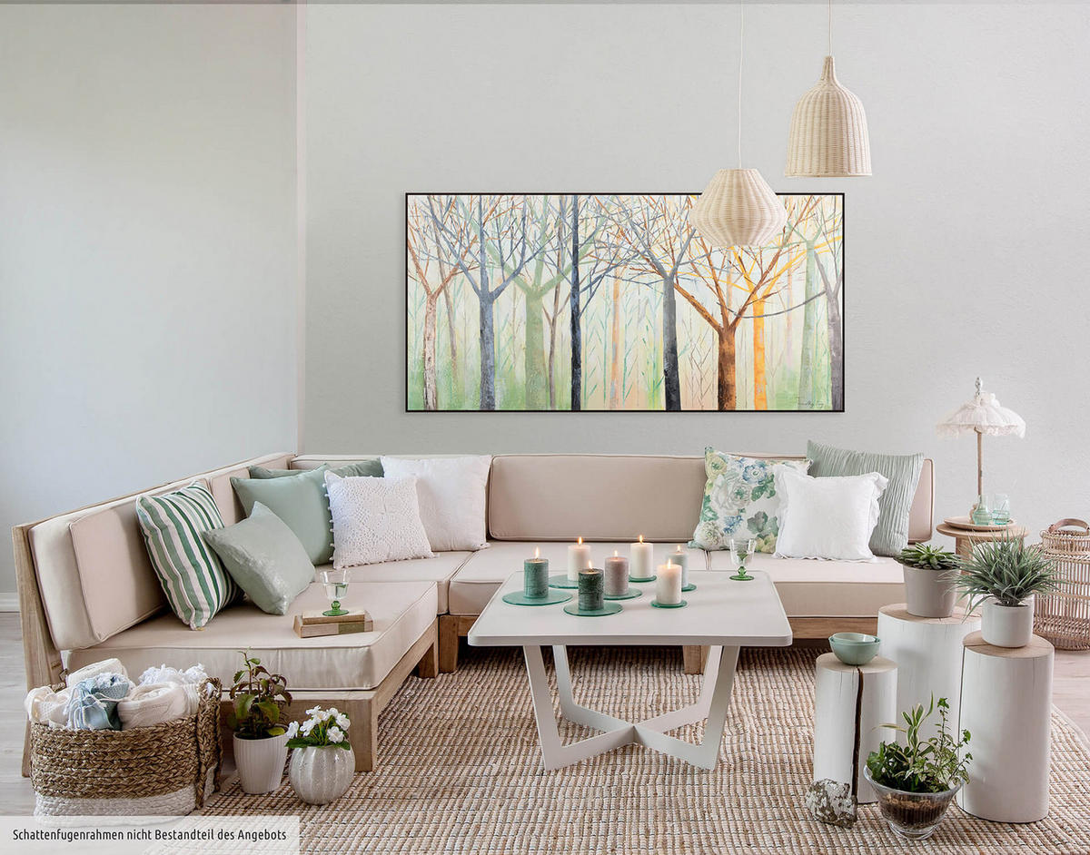 ÖLGEMÄLDE 140/70 cm - Grün, Holz/Textil (140/70cm) - KUNSTLOFT