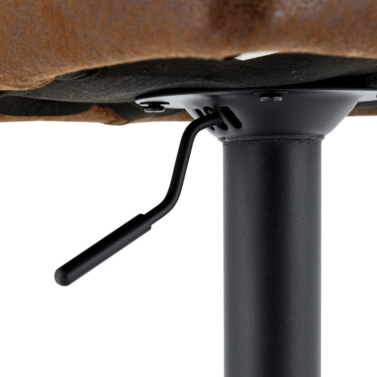 BARHOCKER 2er-Set Braun-Schwarz höhenverstellbar & 360° drehbar mit Rückenlehne - Schwarz, Metall (52/93/45cm) - PANGIVO