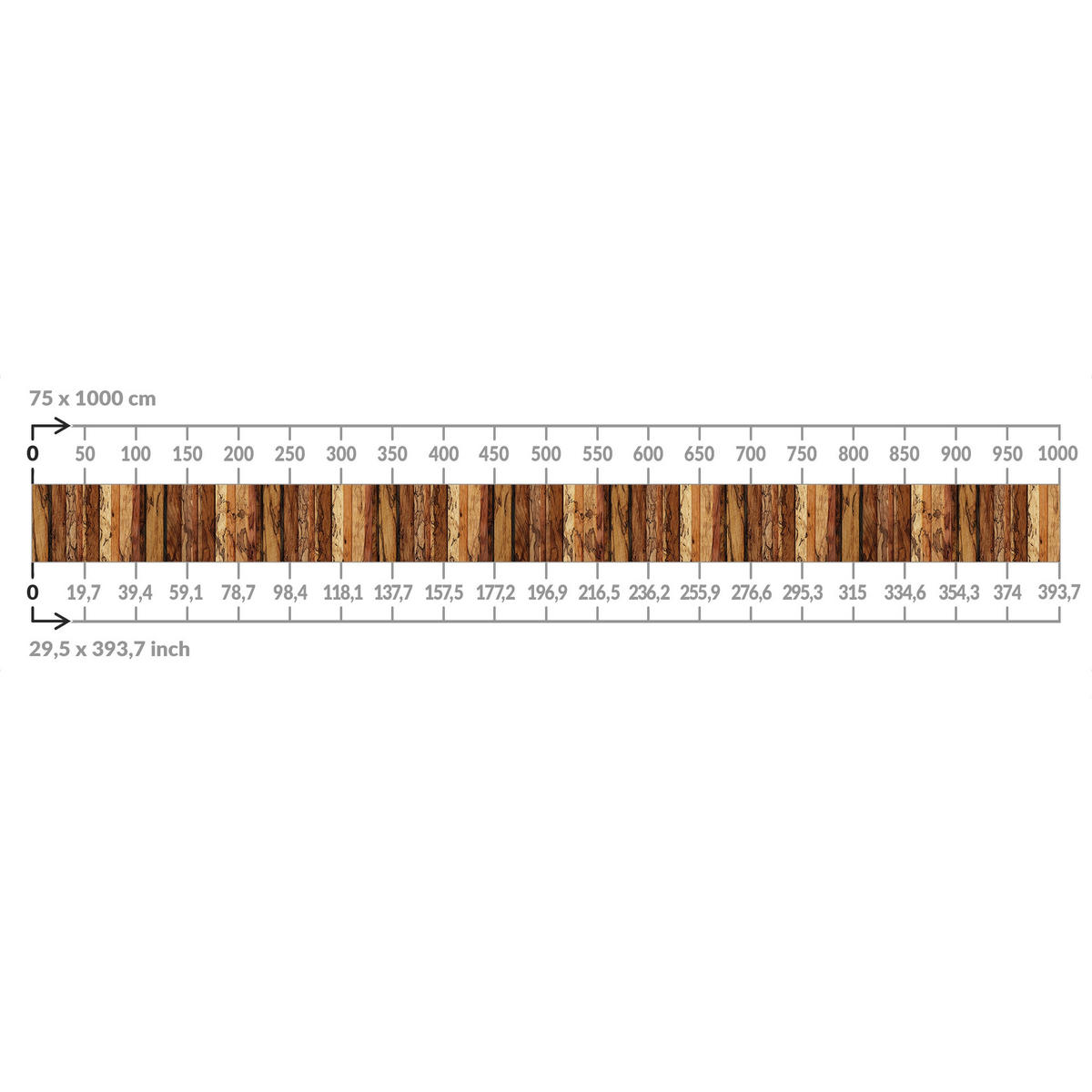 BALKON SICHTSCHUTZ Woody Flamed 500/75 cm - Braun, Kunststoff (500/75cm) - Bilderwelten