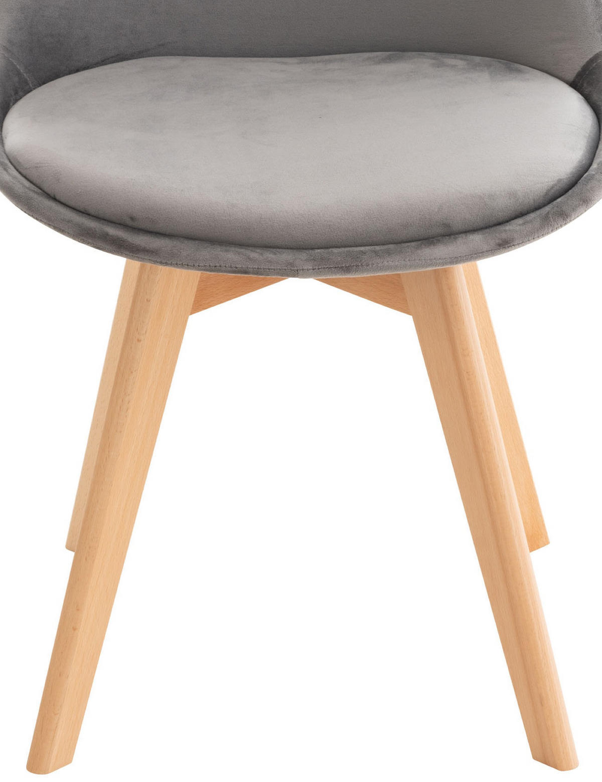 ESSZIMMERSTUHL Lines, Samt grau - Naturfarben/Grau, Holz/Textil (49/83/50cm) - TPFLiving