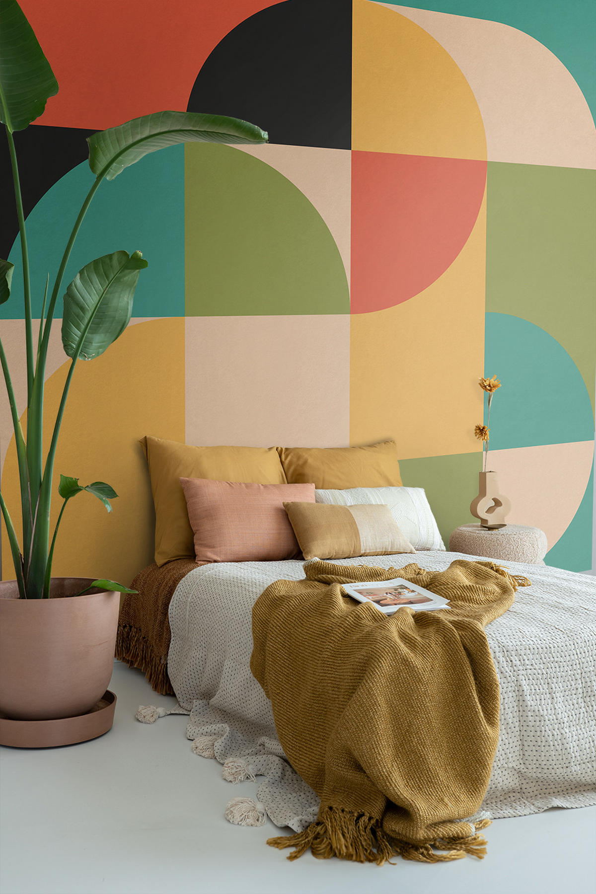 FOTOTAPETE Kreise im Bauhaus-Stil 250 x 279 cm - Beige, Papier (250/279cm) - ESTAhome