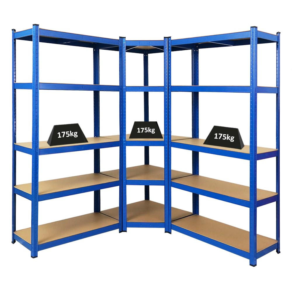 ECKREGAL Ragnar 2er-Set mit Schwerlastregal Ragnar Fachlast 175 kg Blau - Blau, Metall (90/180/40cm) - PROREGAL