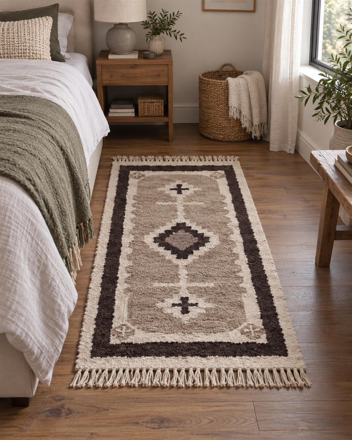 KORTLUGGAD MATTA Geyve 150/80 cm - Beige, Textil (80/150cm) - Beliani