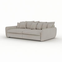 BIGSOFA Hereford Flachgewebe Beige inkl. 11 Kissen 234/131/61 cm - Naturfarben, Kunststoff/Textil (234/61/131cm) - foamnova
