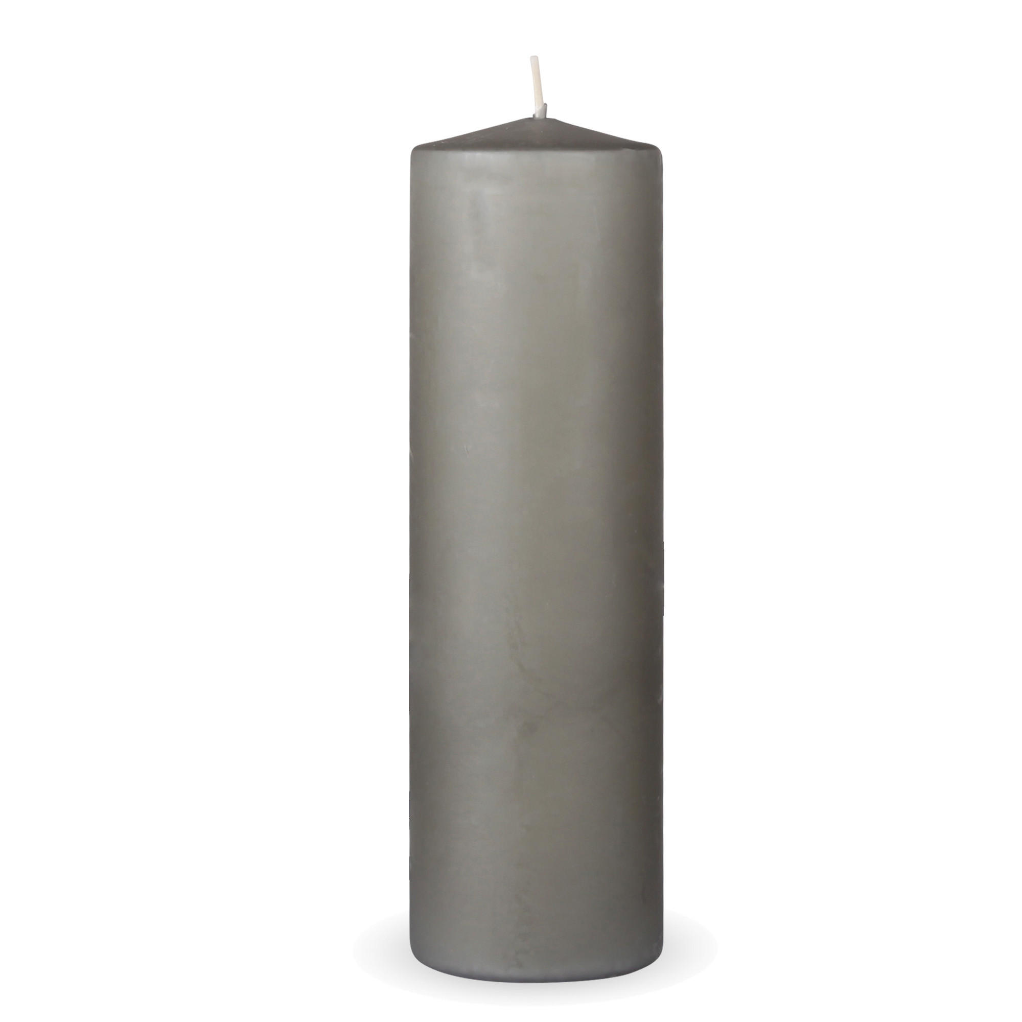 STUMPENKERZEN "Hellgrau", Größe Ø7cm x Höhe: 20 cm - Hellgrau, Naturmaterialien (7/20cm) - HS Candle