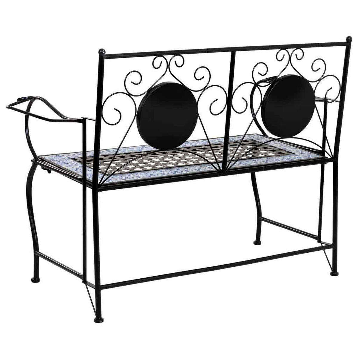 BANK, schwarz, 110x50x88cm - Schwarz, Metall (110/88/50cm) - Wanderlust