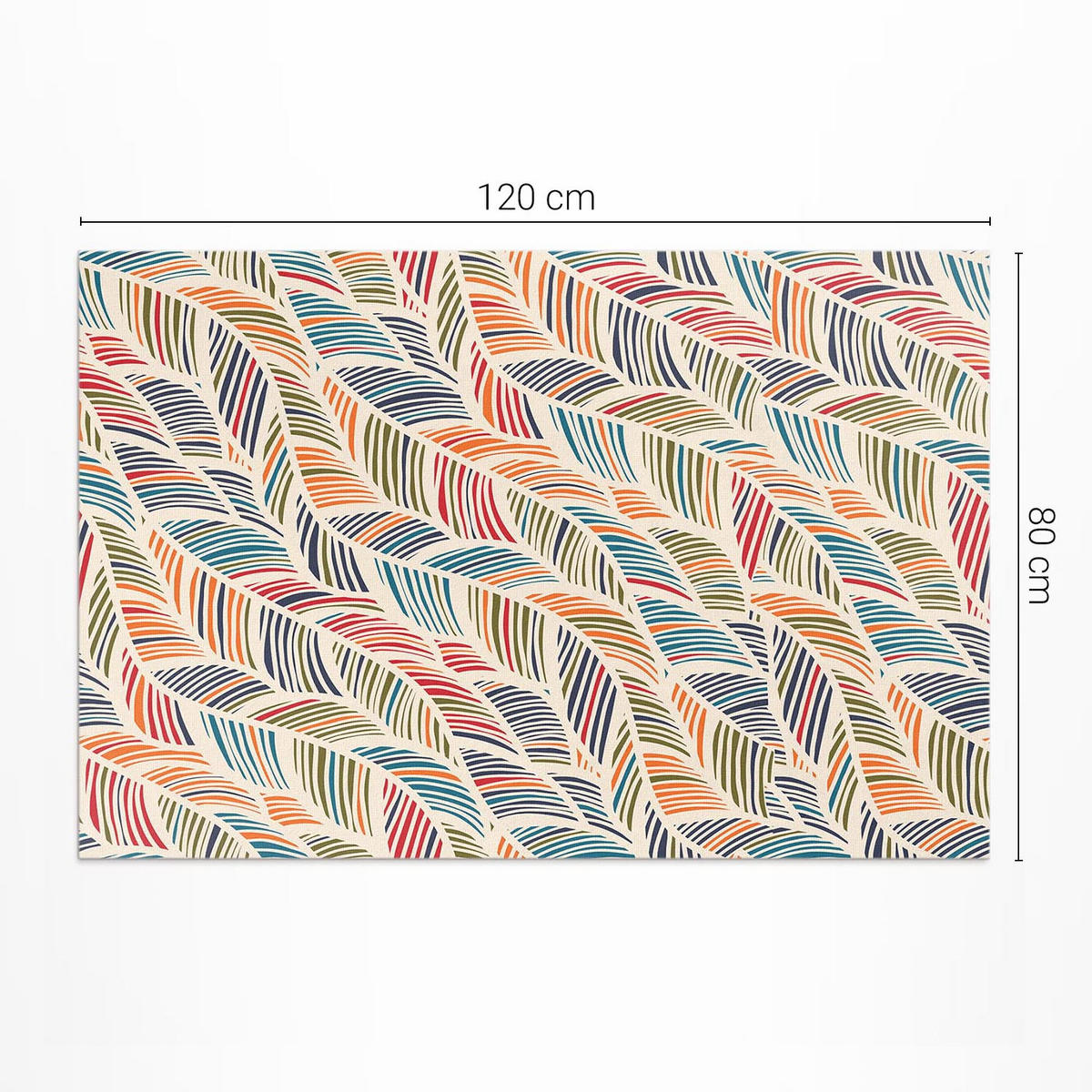 TEPPICH 80x120 cm Bunte Abstrakte Blätter Boho - Multicolor, Kunststoff (80/120cm) - Wallfluent