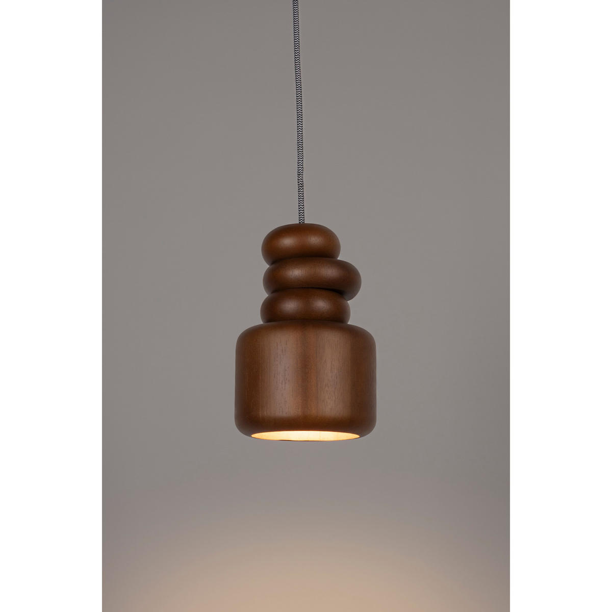 PENDELLEUCHTE Dicky Walnuss - Braun, Holz (14/14/152cm) - Zuiver