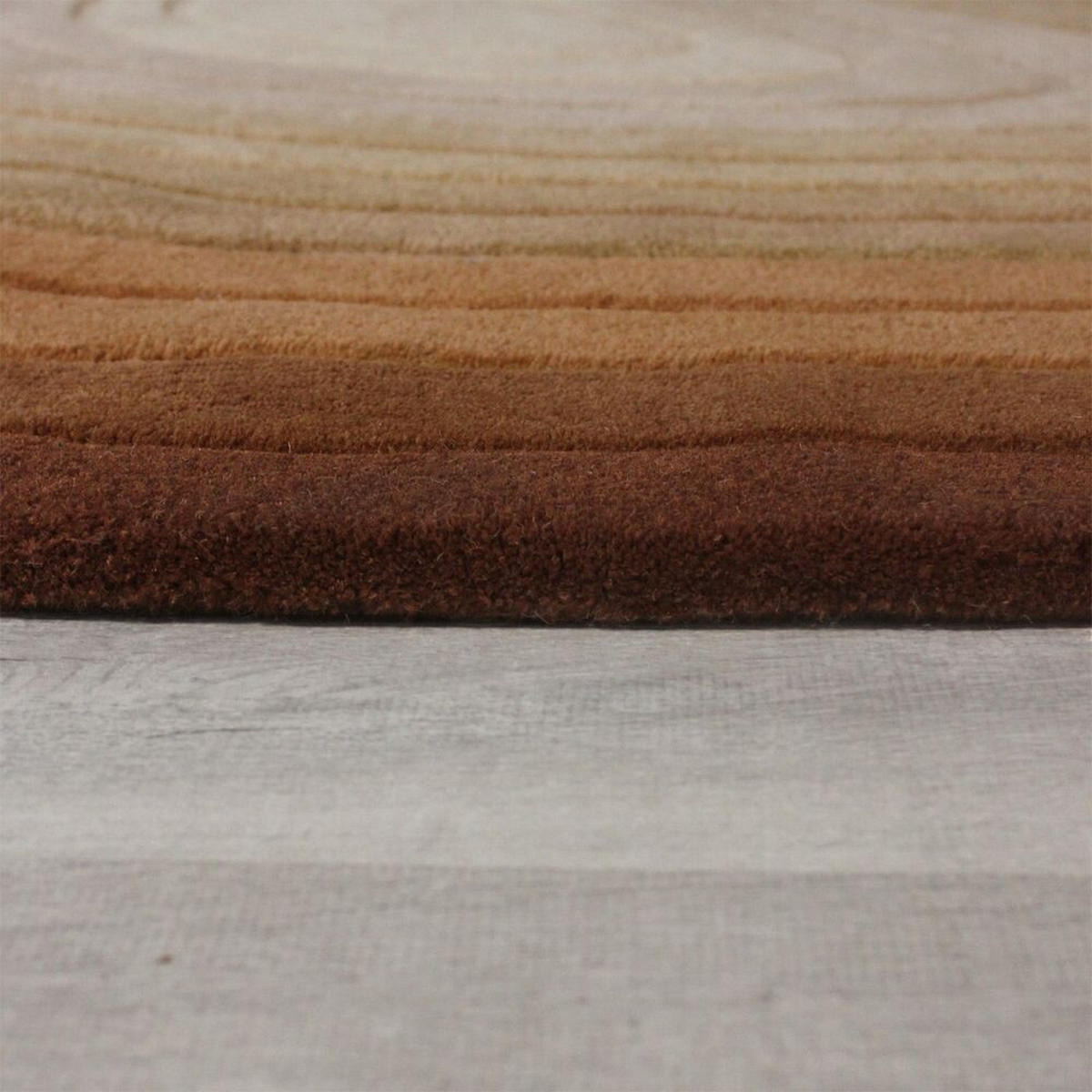 TEPPICH Wolle, Organische Form, Ombre Farbverlauf, Handgefertigt, Hoch-Tief-Flor-Effekt Terrakotta Oval 160x230 - Orange, Textil (160/230cm) - KADIMA DESIGN
