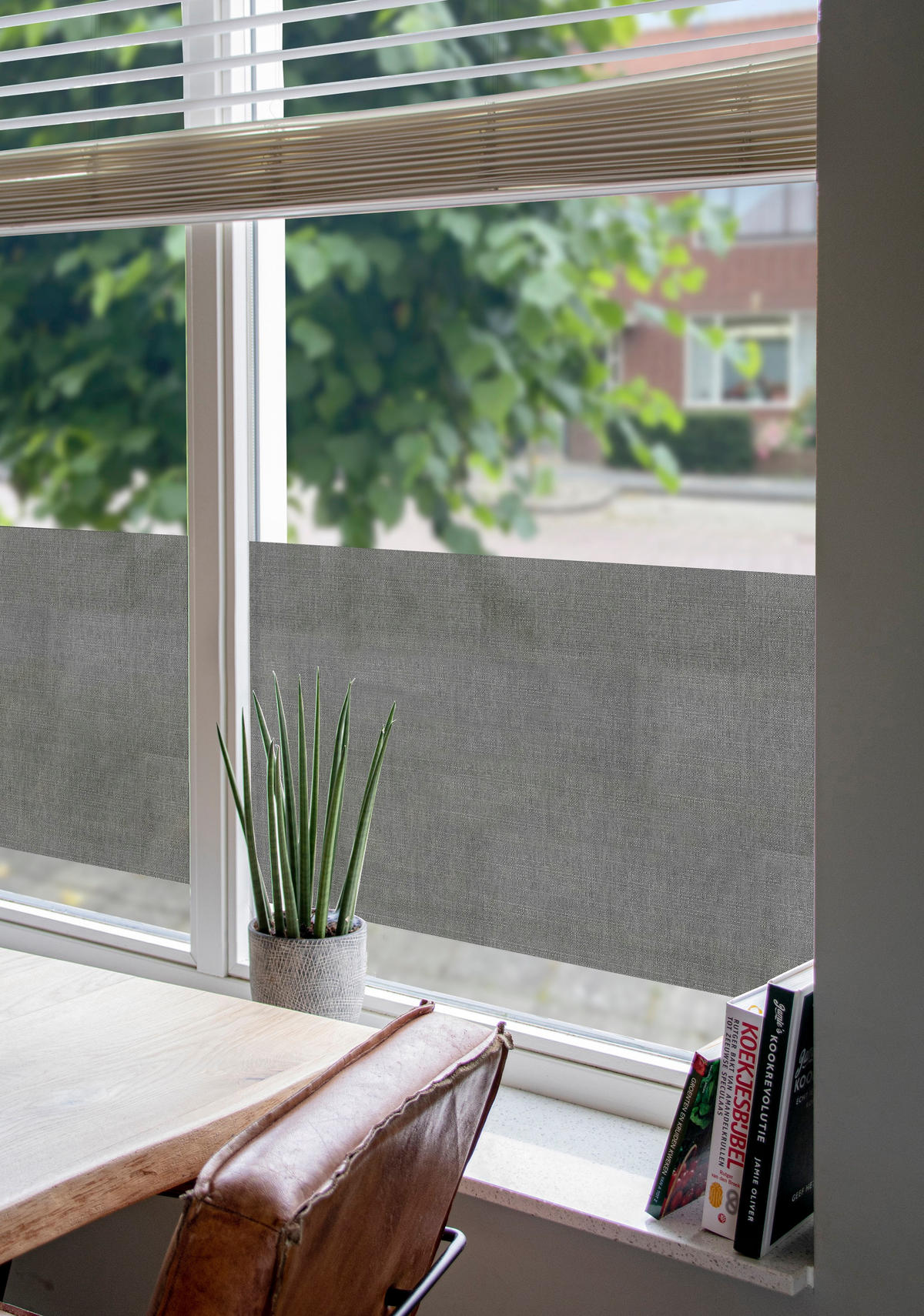 FENSTERFOLIE Textil 150x45 - Anthrazit/Schwarz, Kunststoff (45/1/150cm) - Art for the Home