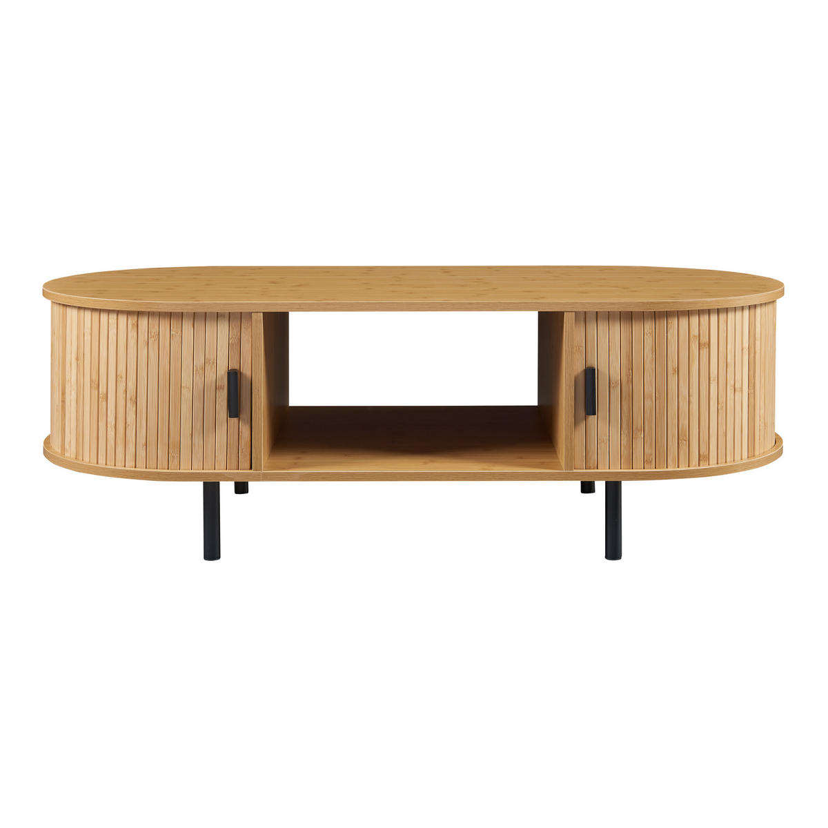 COUCHTISCH Tvedestrand 120/55/40 cm - Schwarz/Naturfarben, Holzwerkstoff/Metall (55/120/40cm) - [en.casa]