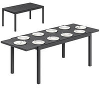 GARTENTISCH DE-14180 154-214 cm, verstellbare Füße Anthrazit - Dunkelgrau, Metall (214/85/75cm) - ComfortXL