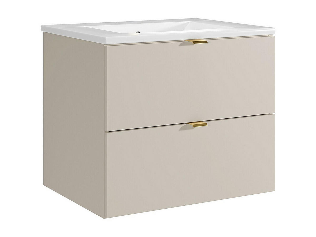 EINZELWASCHTISCH - 60 cm x 46 cm - Holz, Platte - Beige - LAVENA - Beige, Holz (60/50/46cm) - Vente-Unique