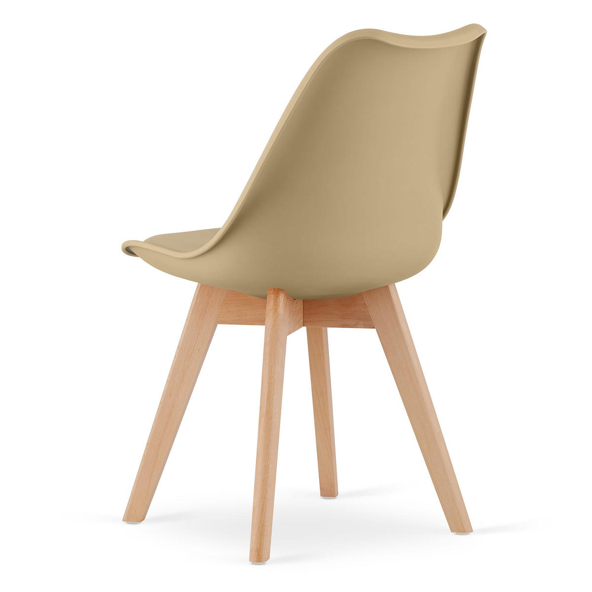 ESSZIMMERSTUHL RIKX dunkelbeiger Sitz, natürliche Beine - Beige/Naturfarben, Kunststoff (49/82/43cm) - Valora