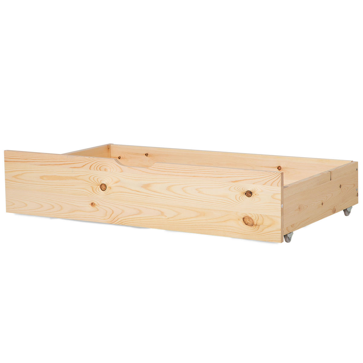BETTSCHUBLADE 2er set Heller Holzfarbton Rumilly - Hellbraun, Holz - Beliani