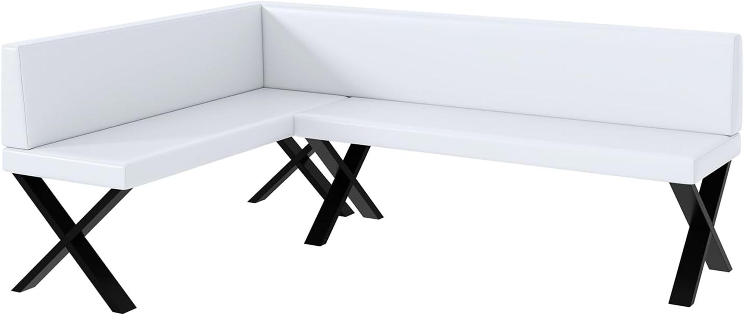 Meblini Eckbank Weiß 196x142 cm