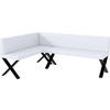 ECKBANK TONI_X - Weiß, Leder (142/196cm) - Meblini