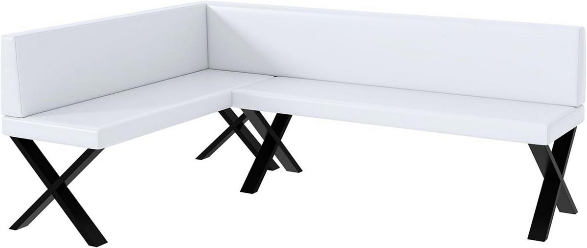 ECKBANK TONI_X - Weiß, Leder (142/196cm) - Meblini