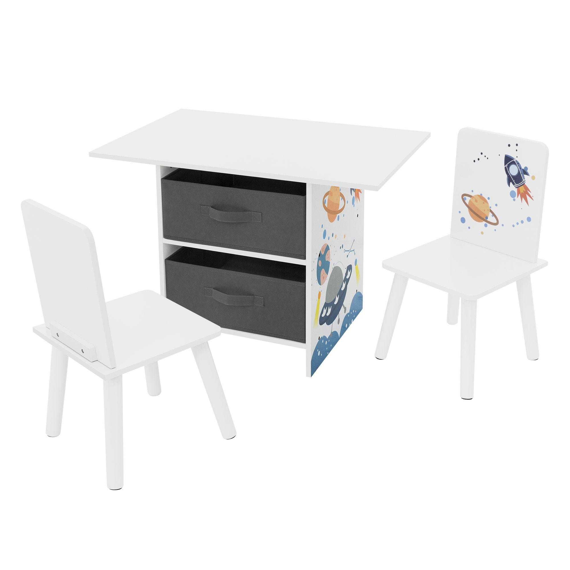 SITZGRUPPE Kinder - Weiß, Holzwerkstoff (71/50/48cm) - Joyz