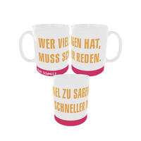 KAFFEEBECHER Ralf Schmitz Wer viel zu Sagen hat, muss schneller reden Mehrfarbig 320 ml - Multicolor, Keramik (0.32L) - United Labels
