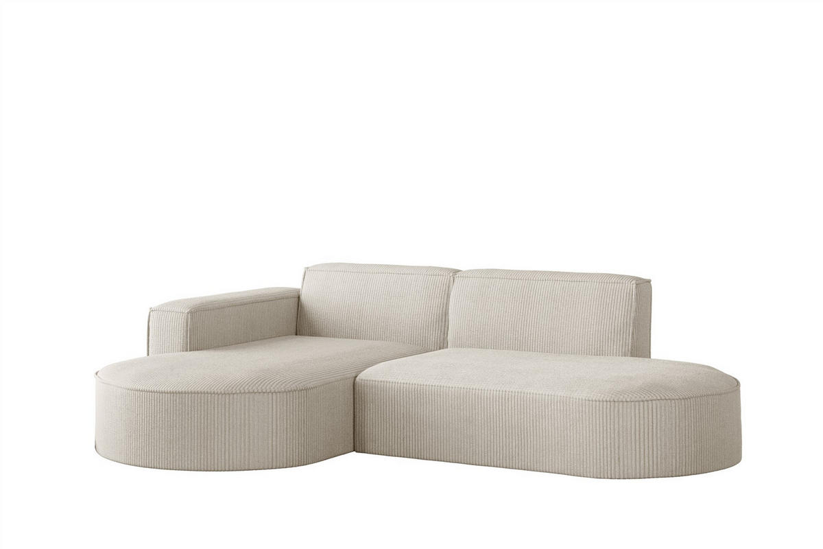 ECKSOFA Palma Xs In Scala - Beige, Holzwerkstoff/Textil (236/165cm) - Fun Möbel