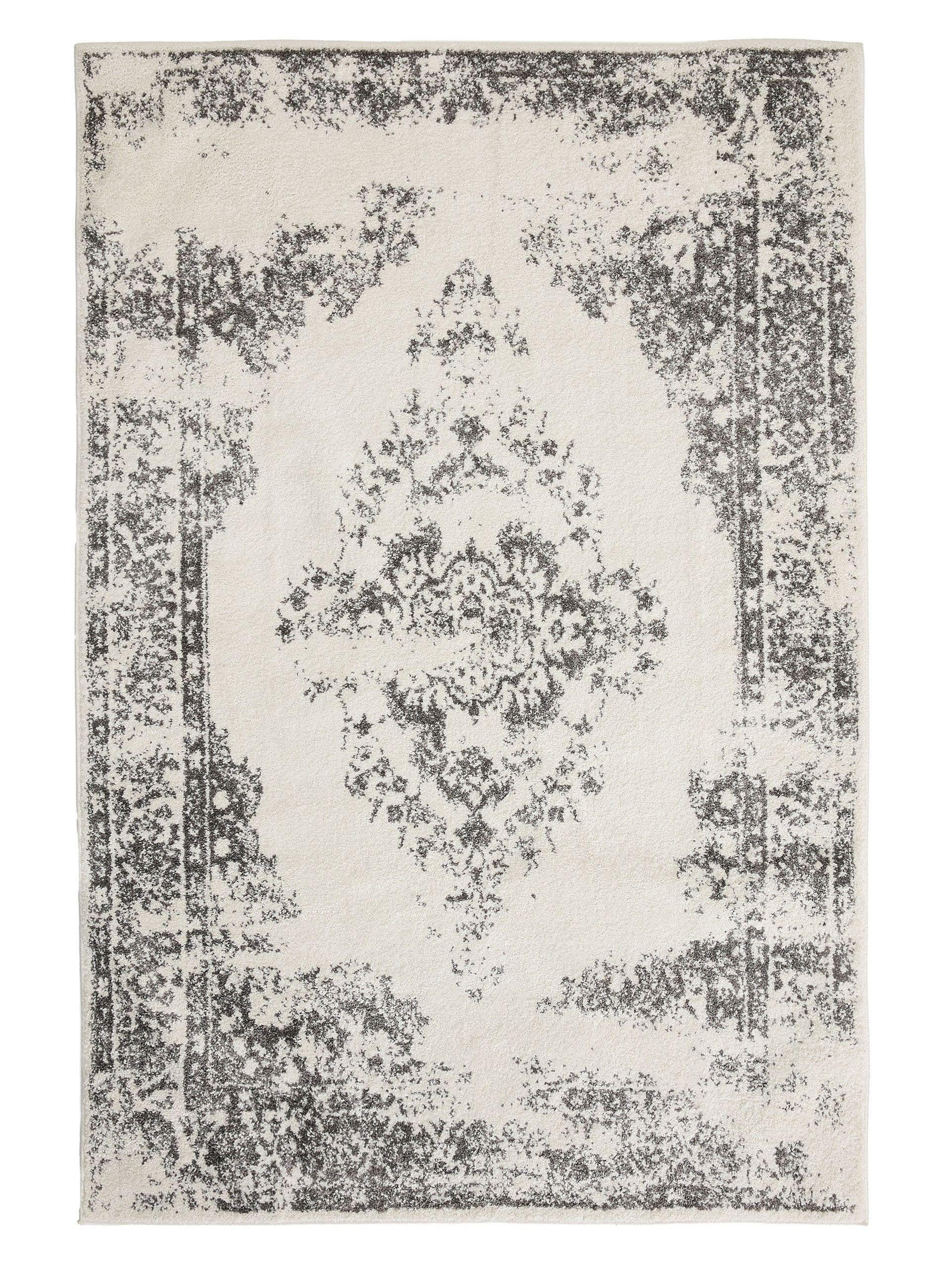 VINTAGE-TEPPICH Sia 300/400 cm - Creme/Grau, Kunststoff (300/400cm) - benuta