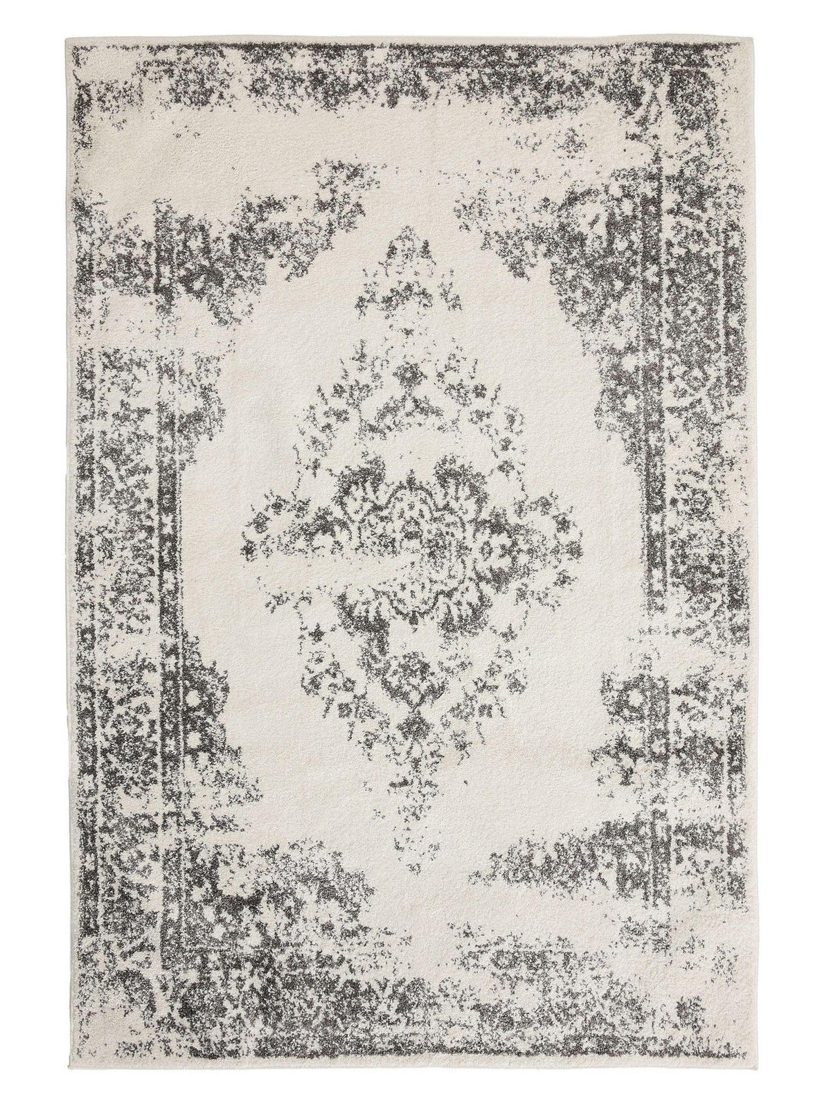 VINTAGE-TEPPICH Sia 300/400 cm - Creme/Grau, Kunststoff (300/400cm) - benuta