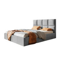 POLSTERBETT SLIM mit Kopfteil, 160x200 cm mit Bettkasten und Lattenrost aus Holz, Velourstoff, Farbe: Grau - Grau, Holz/Kunststoff (160/200cm) - Sepro Meble