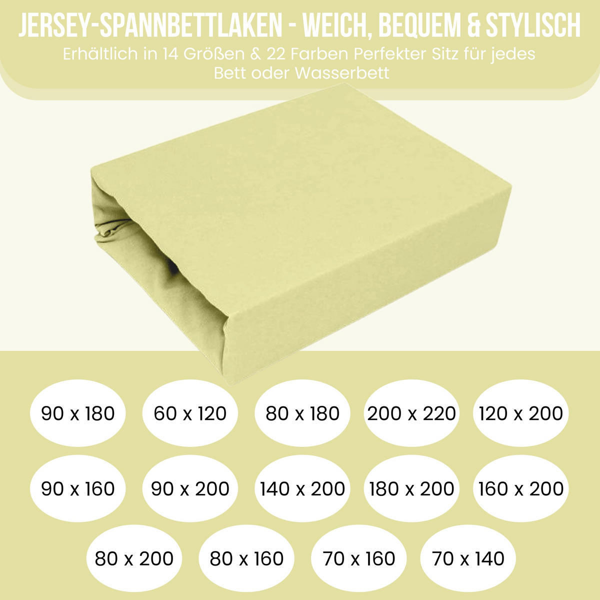 SPANNBETTLAKEN 80/180 cm, Jersey Elastisch 100 % Baumwolle Creme - Creme, Textil (80/180cm) - Best For Home