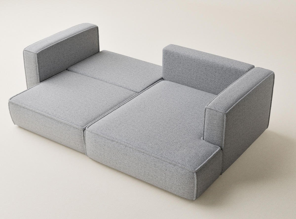 ECKSOFA MIT SCHLAFFUNKTION Velto Hellgrau Webstoff - Hellgrau/Schwarz, Holz/Holzwerkstoff (250/152cm) - Maison de Reve