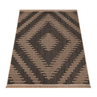 OUTDOOR Teppich Natur Balkon, Terrasse schmutzabweisend Anthrazit Rechteckig 200x280 - Anthrazit, Textil (200/280cm) - KADIMA DESIGN