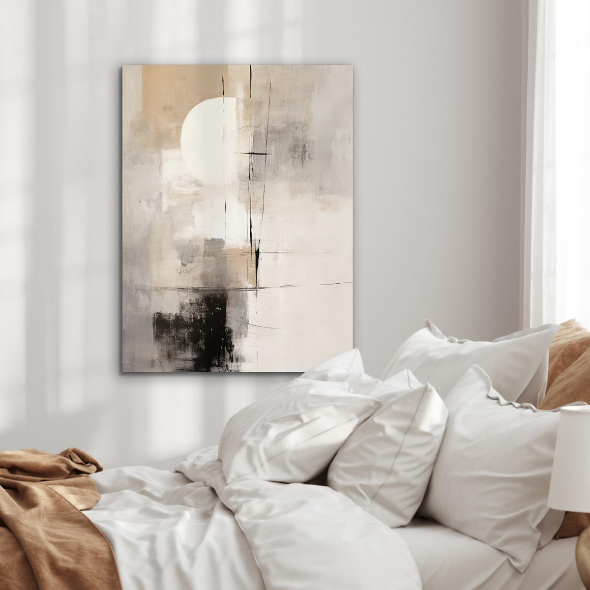 KOVOVÝ OBRAZ Abstraktné - Umenie - Sivé 60x80 cm - svetlosivá, kov (60/80cm) - MuchoWow