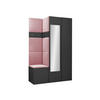GARDEROBEN-SET Orion XXVI - Graphitfarben/Rosa, Holzwerkstoff/Kunststoff (116/186/46cm) - MIRJAN24