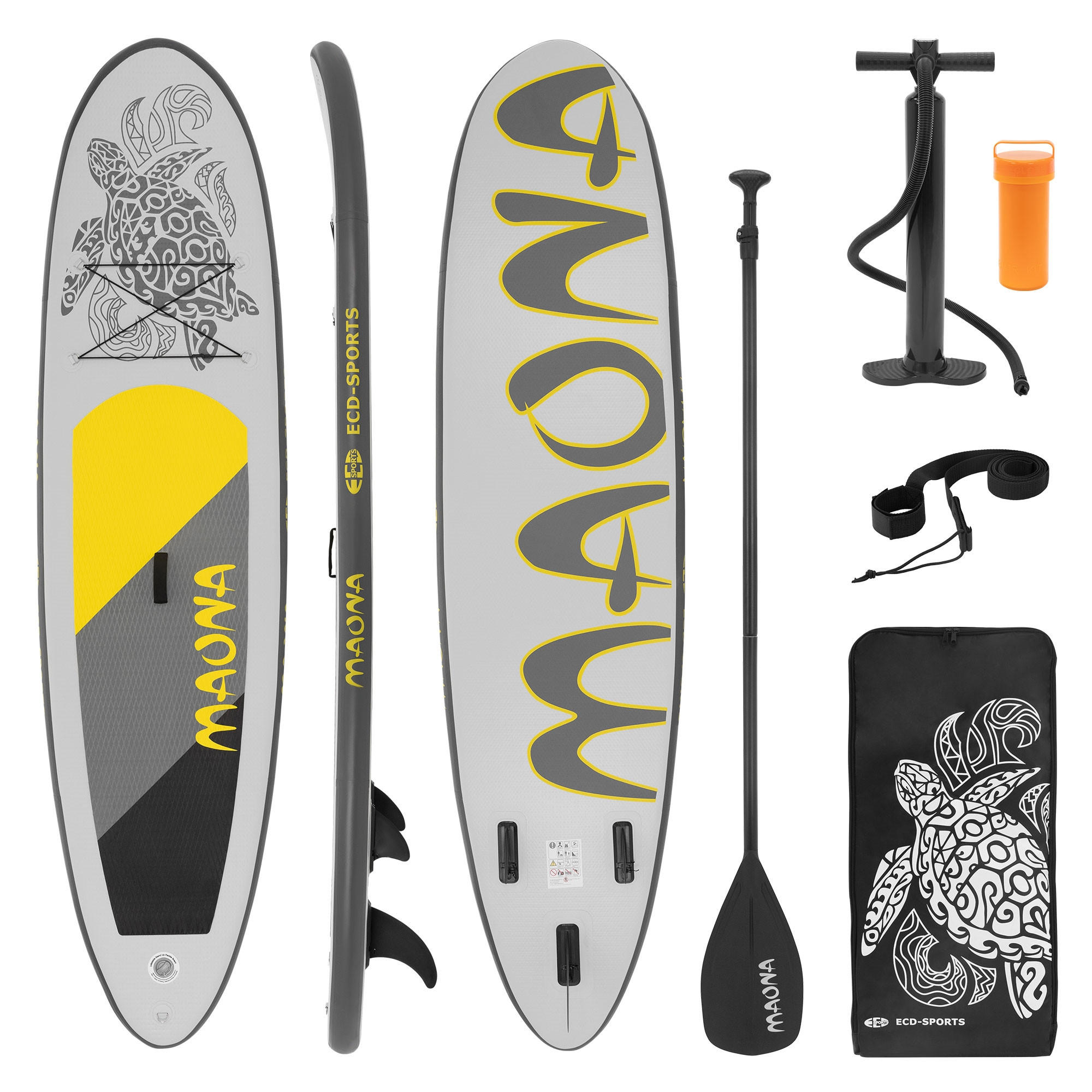 STAND UP PADDLE BOARD Maona Grau - Grau, Kunststoff (308/76/10cm) - ECD-Germany