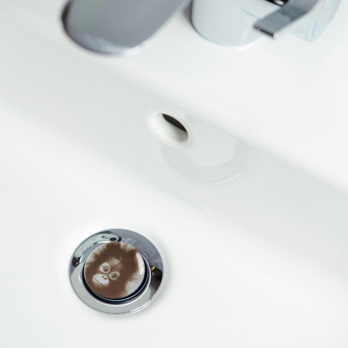 WASCHBECKENSTÖPSEL Alfred - Braun, Kunststoff/Metall (4/7/7cm) - Sanilo