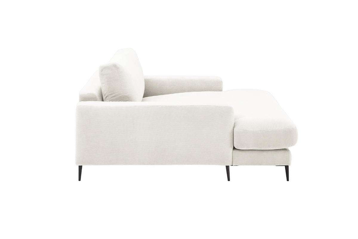 LONGSEAT CARA Weiß Cord - Schwarz/Weiß, Textil/Metall (132/84/170cm) - KAWOLA