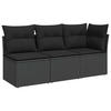 LOUNGESOFA mit Kissen, 3-Sitzer, 172/62/69 cm, aus Poly Rattan, Schwarz - Schwarz, Kunststoff (62/69/172cm) - vidaXL