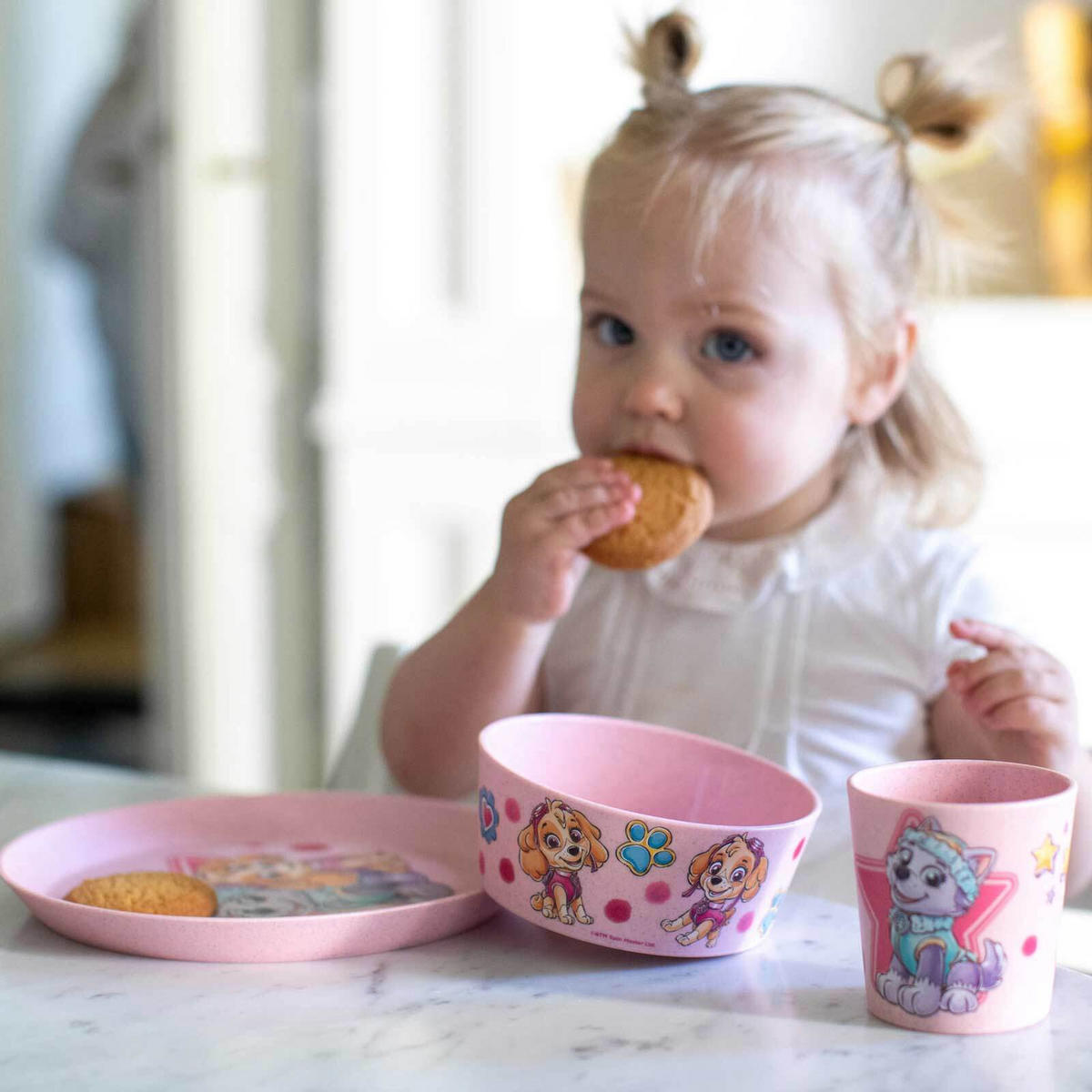 KINDERGESCHIRRSET Connect Paw Patrol organic pink 3er Set - Pink, Kunststoff (1/1/1cm) - Koziol