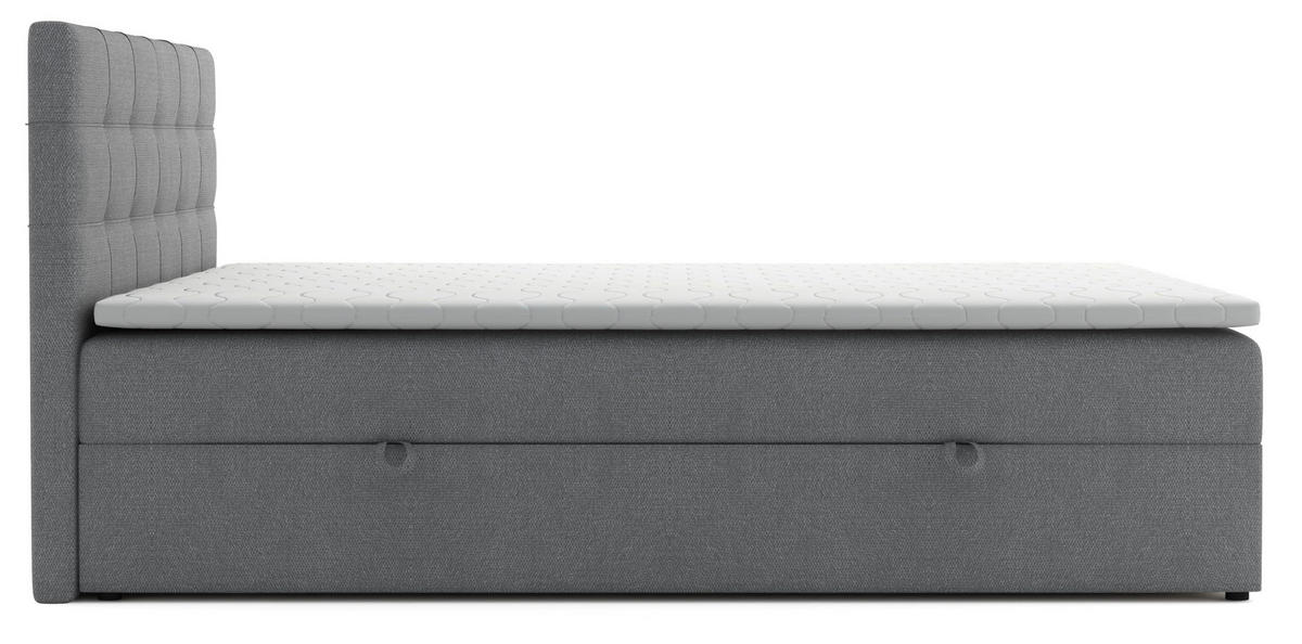 BOXBETT JESSA mit Bettkästen H2/H3 Matratze 180x200cm - Grau, Holzwerkstoff (180/200cm) - VENASI MÖBEL