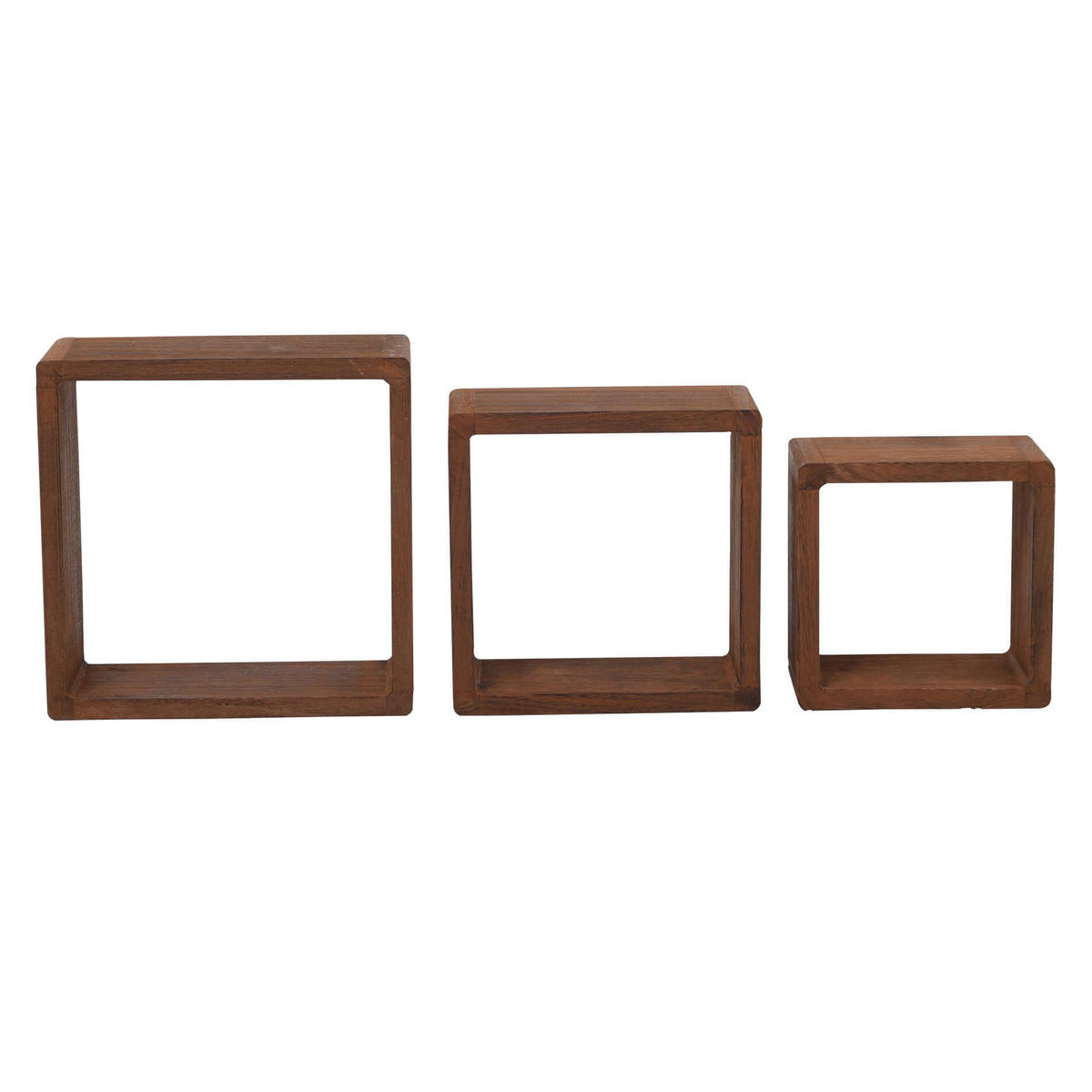 WANDREGALE SET, 3er Set Dunkelbraun 9/26/26 cm - Dunkelbraun, Holz (9/26/26cm) - Mobili Rebecca