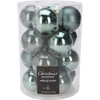 CHRISTBAUMKUGEL Basic Grün 16er Set 8/8/8 cm Glas - Grün, Glas (8/8/8cm) - Mondex