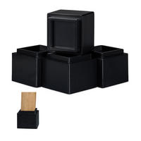 4XMÖBELERHÖHER - Schwarz, Holz (11.5/10/11.5cm) - Relaxdays