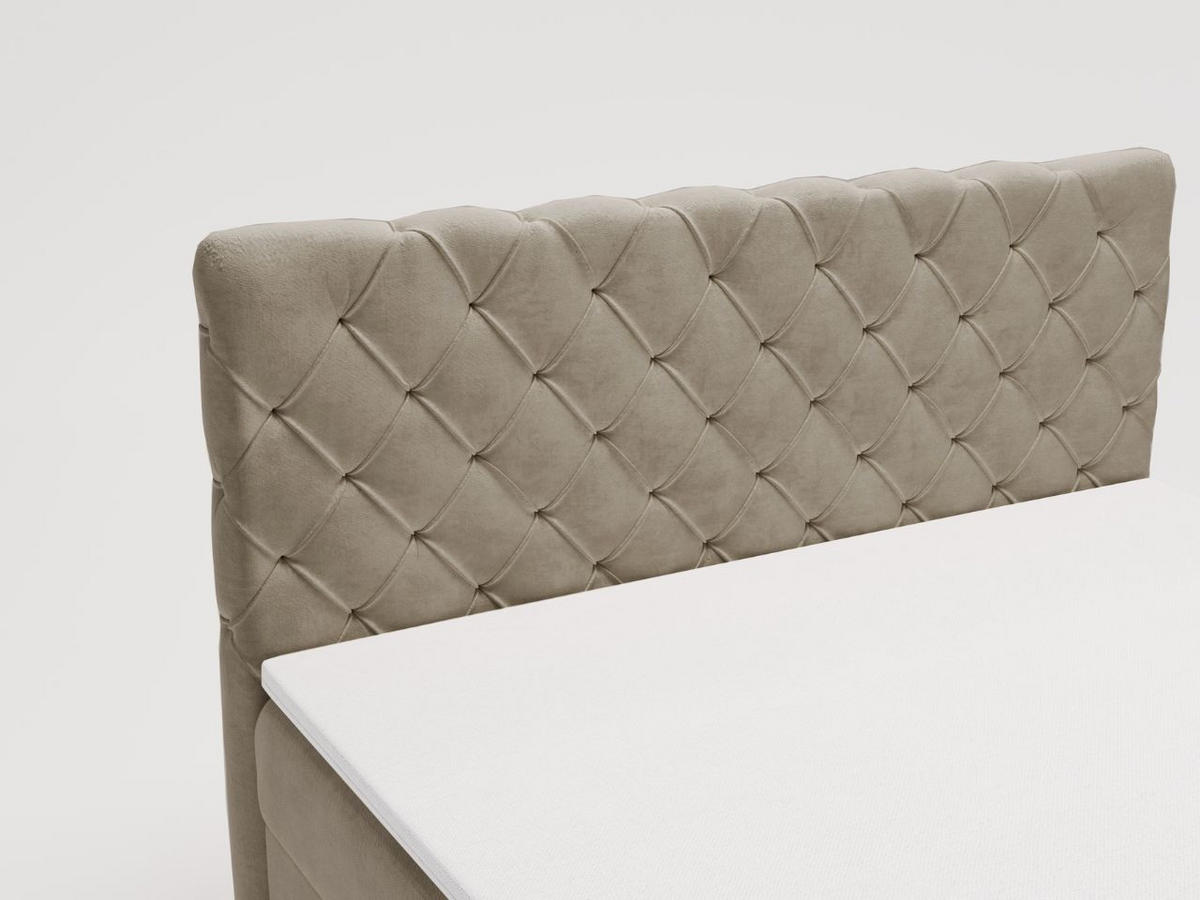 BOXBETT Lunaris 180x200 Hellbraun - Hellbraun, Holz/Textil (180/200cm) - Graingold