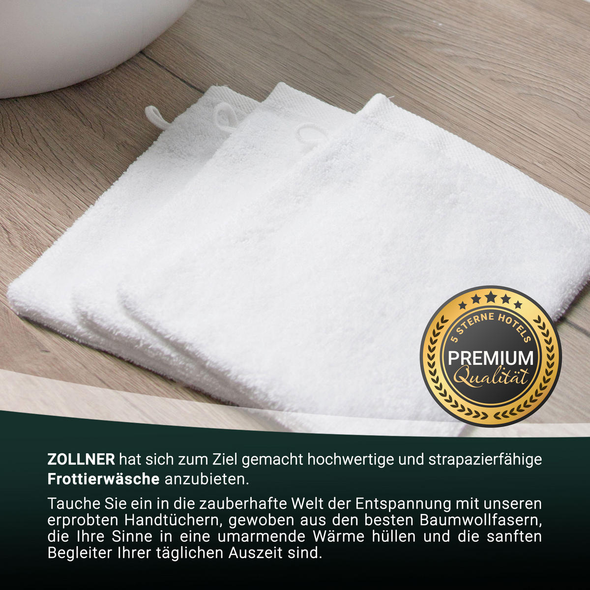 WASCHHANDSCHUH, 10er-Set, 16x21 cm, 100% Baumwolle, Weiß - Weiß, Textil (16/21cm) - Zollner