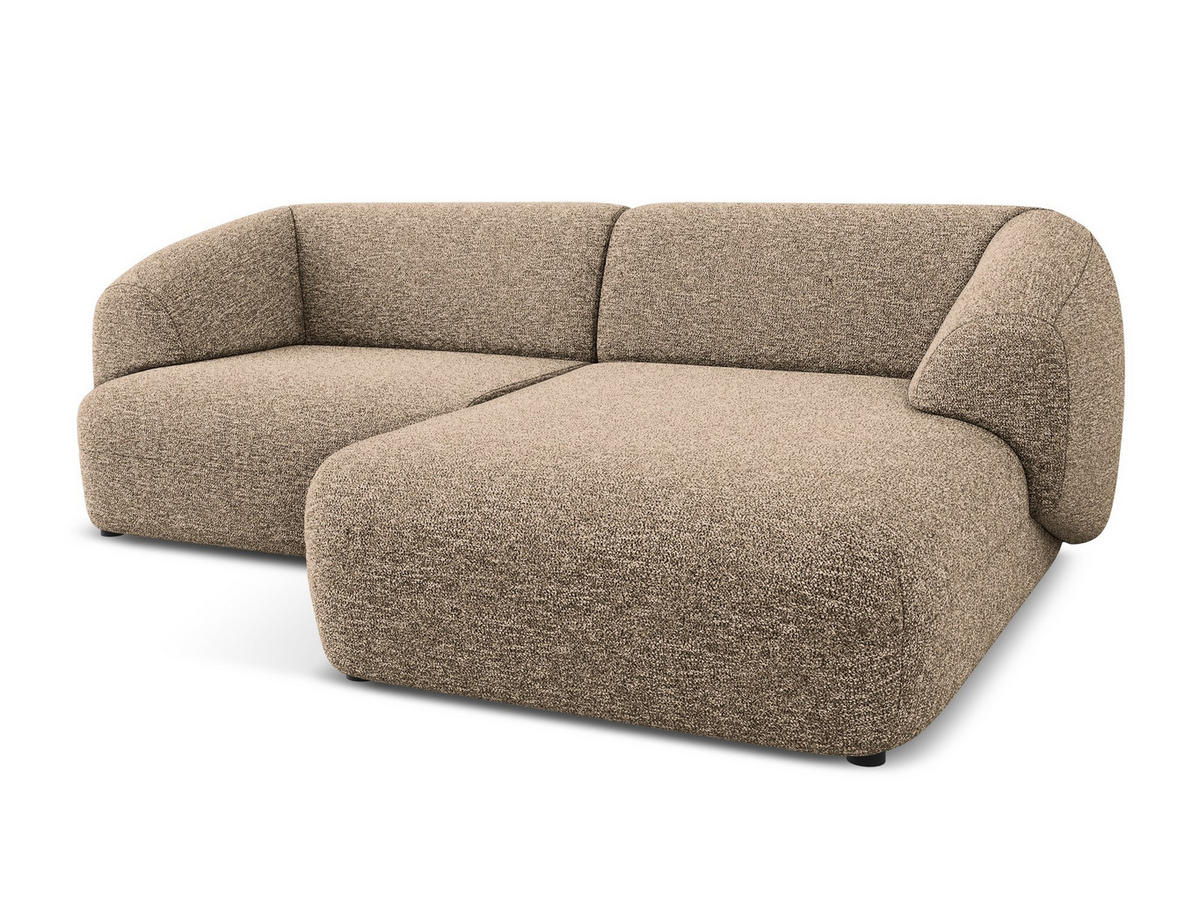ECKSOFA rechts Strukturstoff Stoff Beige - Blau/Beige, Kunststoff/Textil (230/98cm) - Makamii