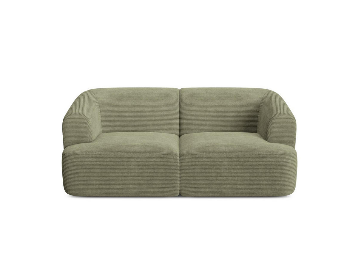 MODULARES-SOFA Campi aus Cord Moosgrün 2 Sitzplätze - Salbeigrün, Textil (90/70/180cm) - Cosmopolitan Design