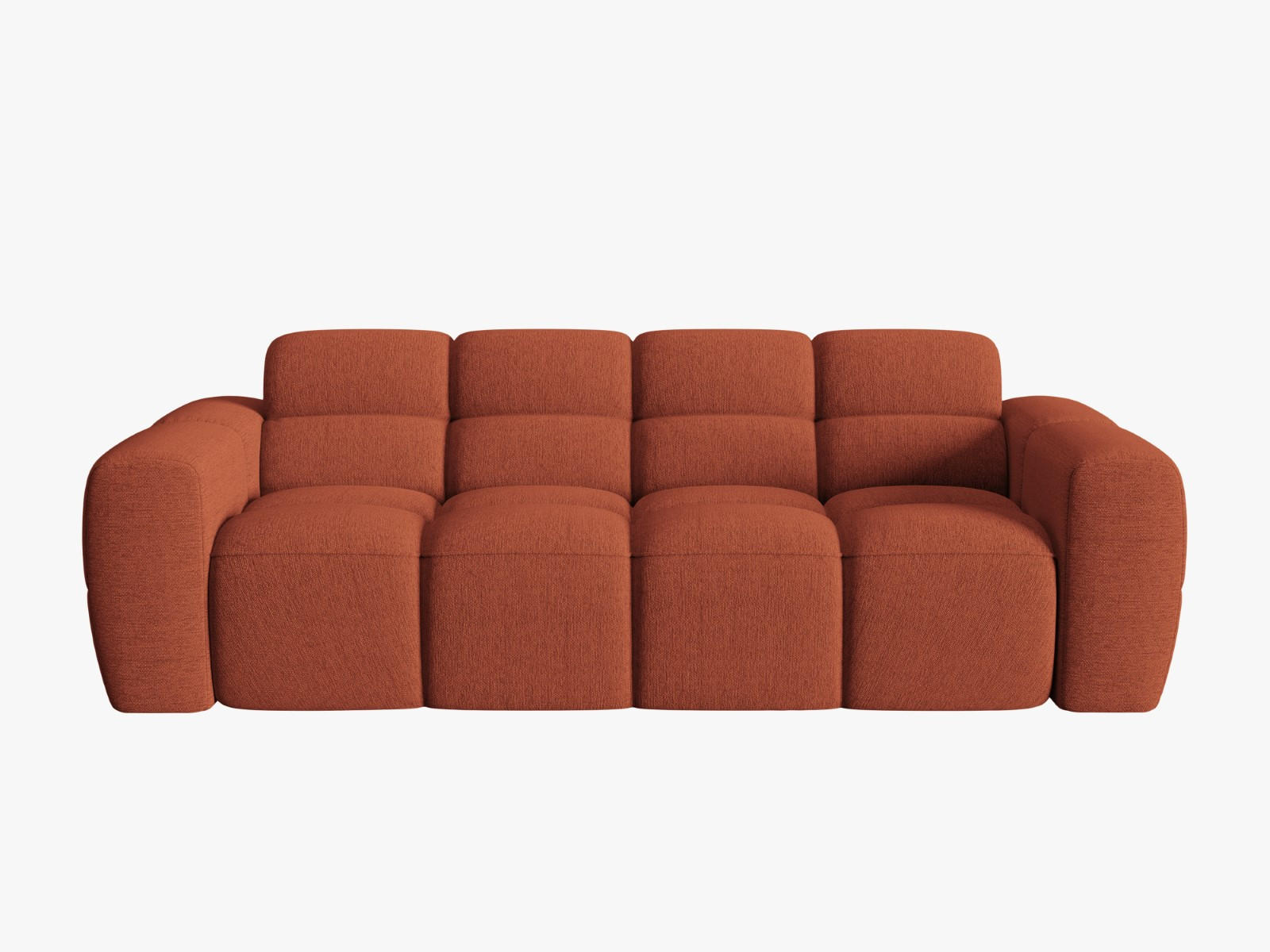 SOFA Lisa aus strukturiertem Stoff koralle 3 Sitzplätze - Koralle, Textil (101/77/216cm) - Micadoni