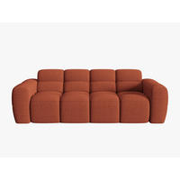 SOFA Lisa aus strukturiertem Stoff koralle 3 Sitzplätze - Koralle, Textil (101/77/216cm) - Micadoni