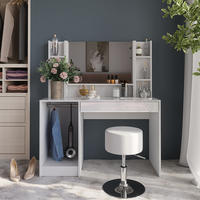 SCHMINKTISCH Sherry Weiß/Weiß Hochglanz 119.8 cm 5 Teile - Weiß Hochglanz, Holzwerkstoff (119.8/76/50.1cm) - Vicco