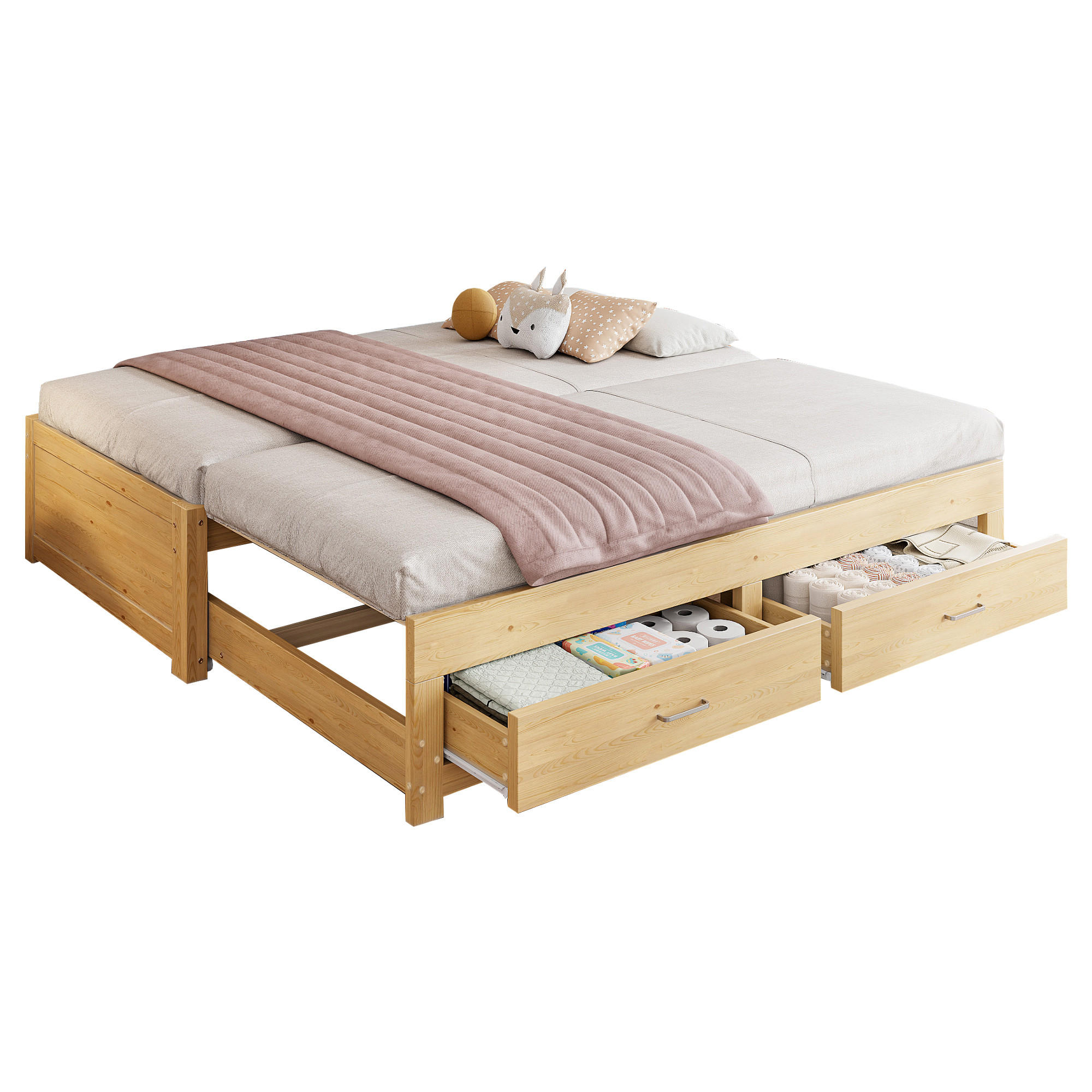 Chicfurn Schlafsofa Natur 90x190 cm